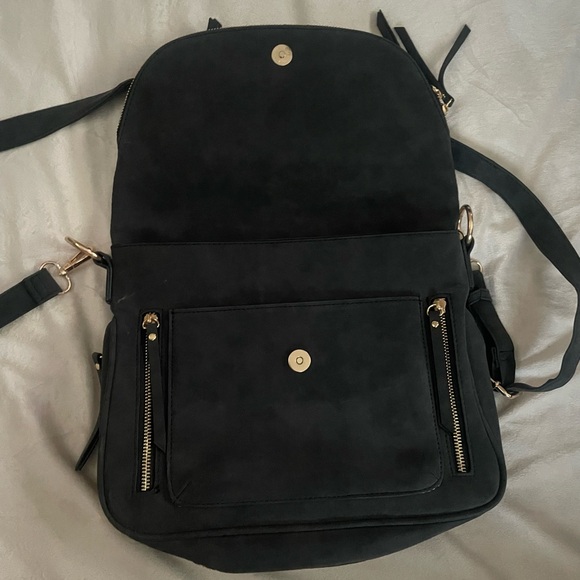 Dark Gray and Gold Crossbody Bag with Adjustable Strap - Picture 4 of 9